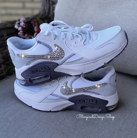 Nike Air Max Excee Womens Purple Sneakers Shoes Made with Swarovski Crystals - Picture 2 of 8